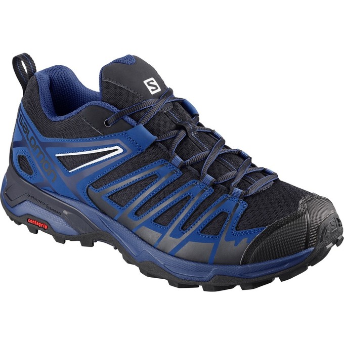 Salomon Singapore Mens Hiking Shoes - X ULTRA 3 PRIME Blue/Black | 84512-KGBS